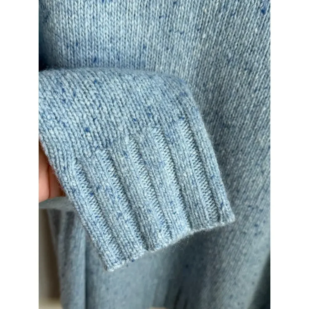 J. Crew Donegal Wool/Alpaca Blend Long Sleeve Relaxed Turtleneck Sweater Blue M